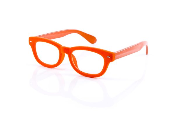 Doubleice orange velvet reading glasses