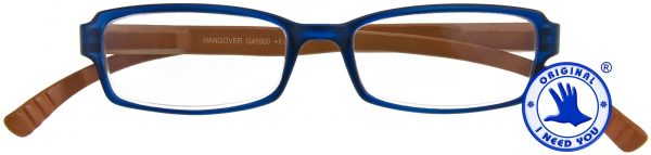 hangover neck reading glasses blue brown 165mm temple