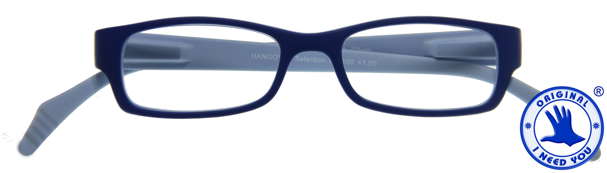 HANGOVER_Selection_G60100_blue-blue_front hangover section reading glasses blue-blue 165 mm temples