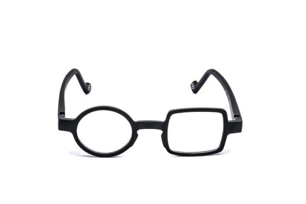Pop art andy black asymetrical sqaure round aptica round square reading glasses