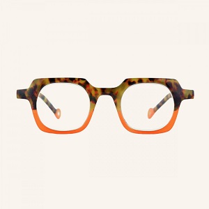 K-29 antibes tortoise orange geometric square reading glasses for men and women from french brand K-eyes